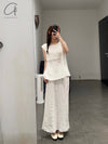 BASERANGE 25 Spring/Summer French Cotton and Linen Round Neck Vest Top BAS-TOLIU-LC-SU25-UNDYED